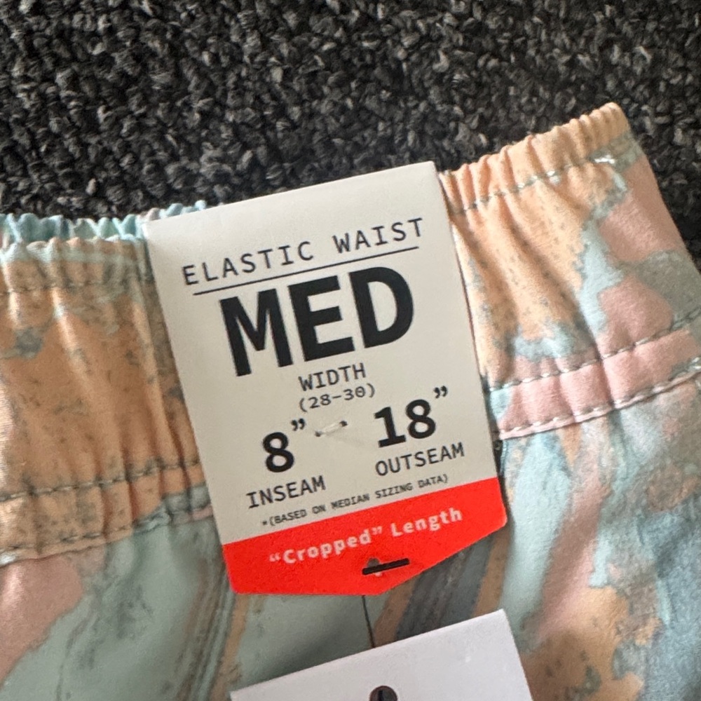 Men’s Pastel Marble Swim Trunks - Mint & Peach - Picture 3 of 4